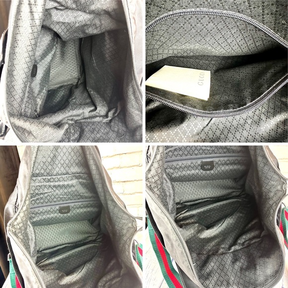 GUCCI black leather and nylon travel over-night crossbody bag LIKE NEW - Picture 13 of 16